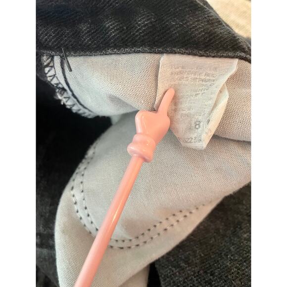 VTG Lee Women's Mom Jeans Black Stone Wash High Waisted Tapered Leg 34" Waist - Picture 7 of 12